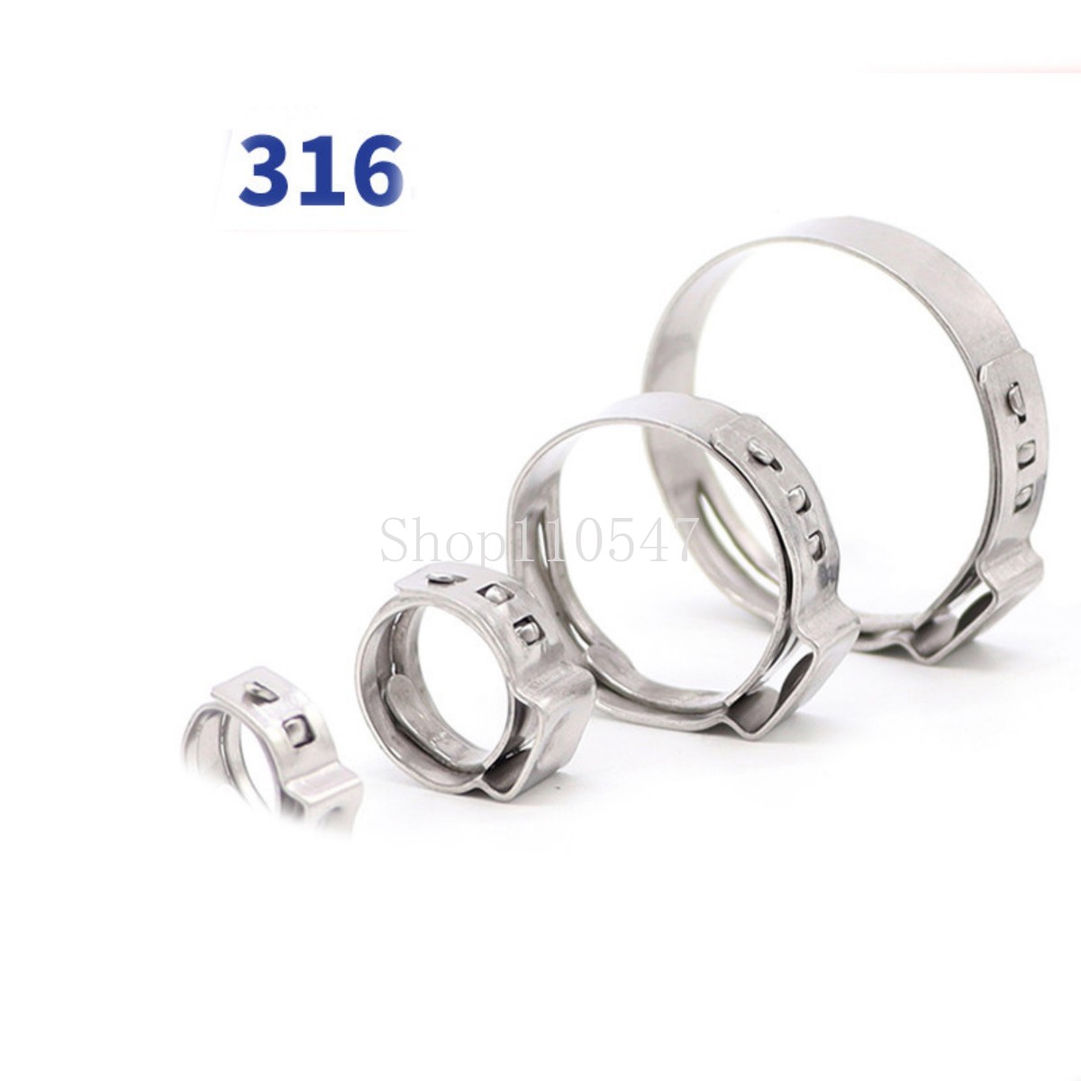 Hose Clamp Assorted - 10 قطع مشابك أنابيب أحادية الأذن