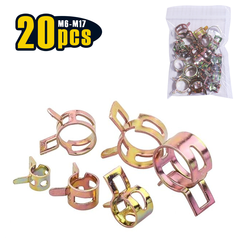 Hose Clamp Assorted - 20 قطعة 6-17 مللي متر الربيع
